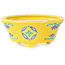 Round yellow, blue and green bonsai pot by Tou Ai - 75 x 75 x 35 mm