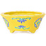 Vaso bonsai rotondo giallo, blu e verde di Tou Ai - 75 x 75 x 35 mm