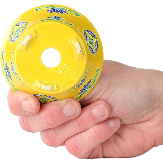 Pot à bonsaï rond jaune, bleu et vert de Tou Ai - 75 x 75 x 35 mm