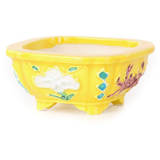 Maceta cuadrada para bonsái de color morado, azul y blanco de Tou Ai - 48 x 48 x 20 mm