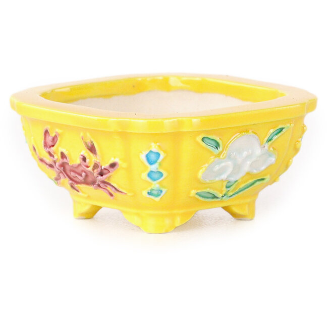 Maceta cuadrada para bonsái de color morado, azul y blanco de Tou Ai - 48 x 48 x 20 mm