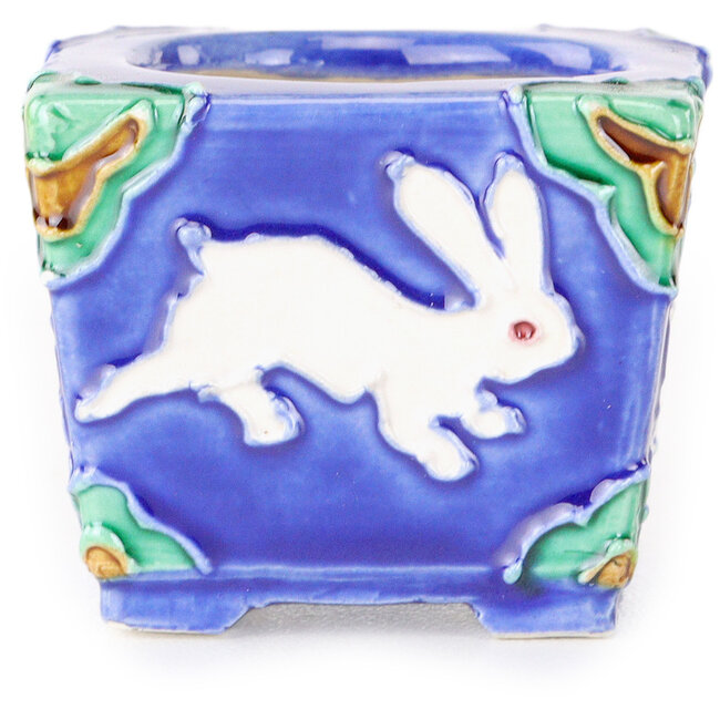 Vaso bonsai quadrato blu, verde e marrone di Tou Ai - 40 x 40 x 30 mm