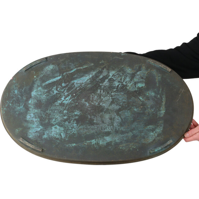 Bronzen suiban (doban) - 670 x 415 x 30 mm