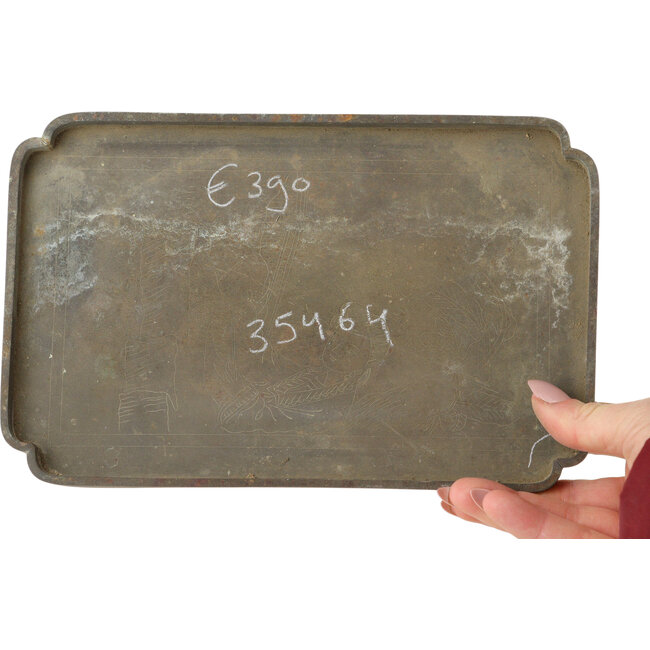 Bronzen suiban (doban) - 230 x 145 x 10 mm