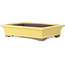 Rectangular yellow bonsai pot by Yamaaki - 322 x 245 x 75 mm