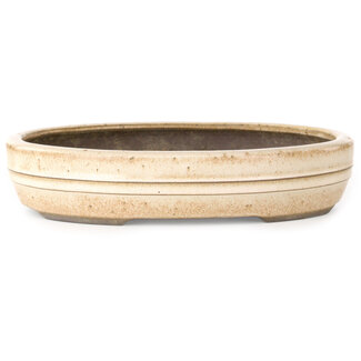  Yamaaki Maceta ovalada para bonsái de 310 mm en tonos beige, blanco y marrón de Yamaaki, Tokoname, Japón