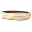 Ovale bonsaipot in beige, wit en bruin van Yamaaki - 310 x 242 x 65 mm