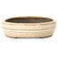 Pot à bonsaï ovale beige, blanc et marron de Yamaaki - 310 x 242 x 65 mm