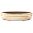 Vaso bonsai ovale beige, bianco e marrone di Yamaaki - 310 x 242 x 65 mm