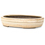 Maceta ovalada para bonsái en tonos beige, blanco y marrón de Yamaaki - 310 x 242 x 65 mm