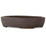 Oval unglazed bonsai pot by Yamaaki Toshio (third generation) - 315 x 237 x 65 mm