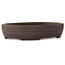 Oval unglazed bonsai pot by Yamaaki Toshio (third generation) - 315 x 237 x 65 mm