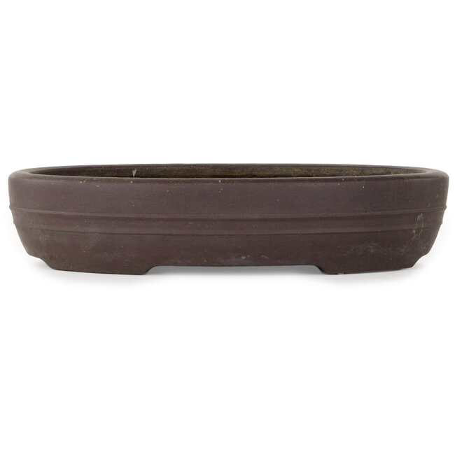 Vaso bonsai ovale non smaltato di Yamaaki Toshio (terza generazione) - 315 x 237 x 65 mm