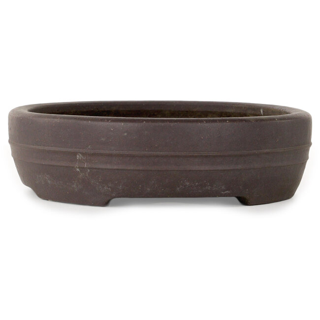 Pot à bonsaï ovale non émaillé de Yamaaki Toshio (troisième génération) - 315 x 237 x 65 mm