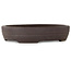 Oval unglazed bonsai pot by Yamaaki Toshio (third generation) - 315 x 237 x 65 mm