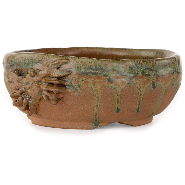 Ronde, ongeglazuurde bonsaipot - 150 x 150 x 60 mm