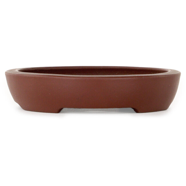Maceta ovalada sin esmaltar para bonsái de Yamaaki Toshio (tercera generación) - 140 x 110 x 23 mm