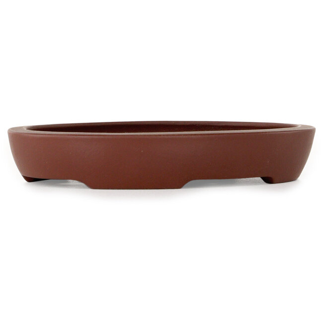 Pot à bonsaï ovale non émaillé de Yamaaki Toshio (troisième génération) - 140 x 110 x 23 mm