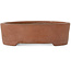 Ovale, ongeglazuurde bonsaipot van Shibakatsu - 125 x 97 x 37 mm