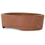 Ovale, ongeglazuurde bonsaipot van Shibakatsu - 125 x 97 x 37 mm
