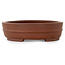 Oval unglazed bonsai pot by Shibakatsu - 153 x 125 x 35 mm