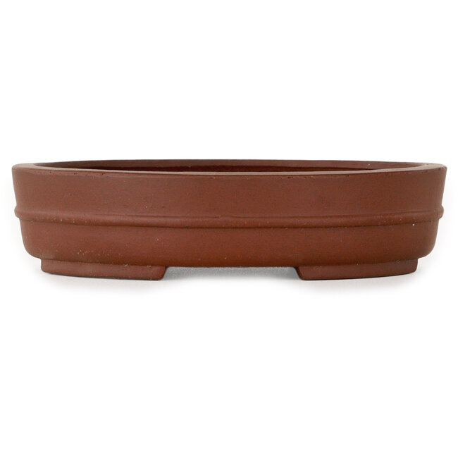 Maceta ovalada sin esmaltar para bonsái de Shibakatsu - 153 x 125 x 35 mm