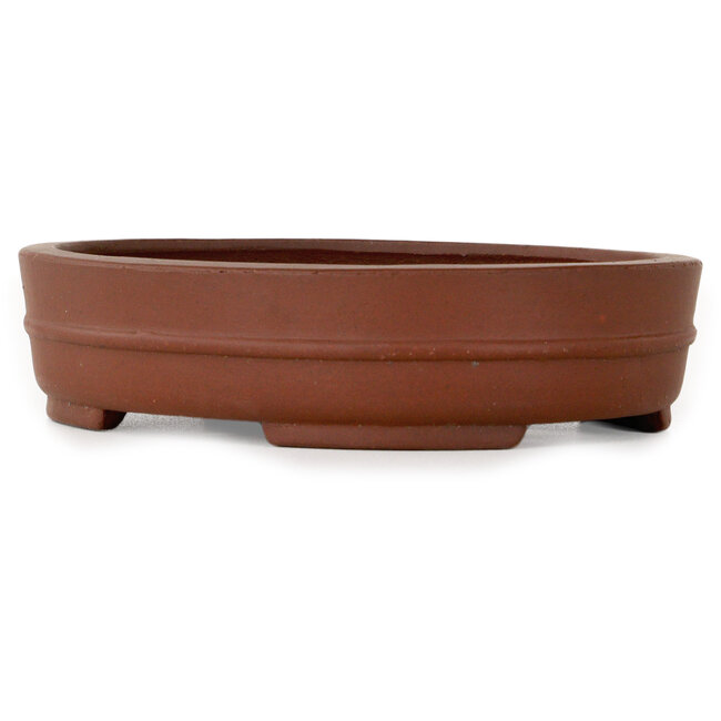 Ovaler, unglasierter Bonsai-Topf von Shibakatsu – 153 x 125 x 35 mm