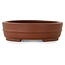 Oval unglazed bonsai pot by Shibakatsu - 153 x 125 x 35 mm