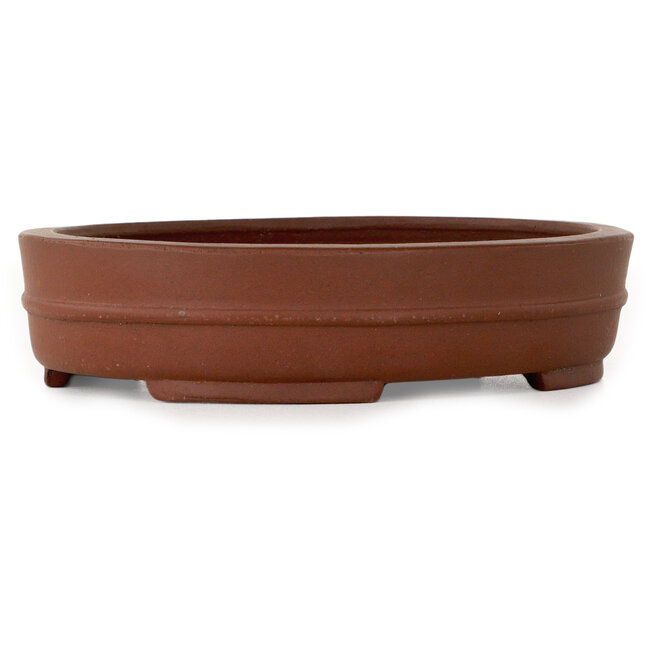 Ovaler, unglasierter Bonsai-Topf von Shibakatsu – 153 x 125 x 35 mm