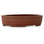 Ovale, ongeglazuurde bonsaipot van Shibakatsu - 153 x 125 x 35 mm