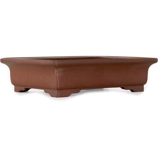 Vaso bonsai rettangolare non smaltato di Shibakatsu - 192 x 146 x 50 mm