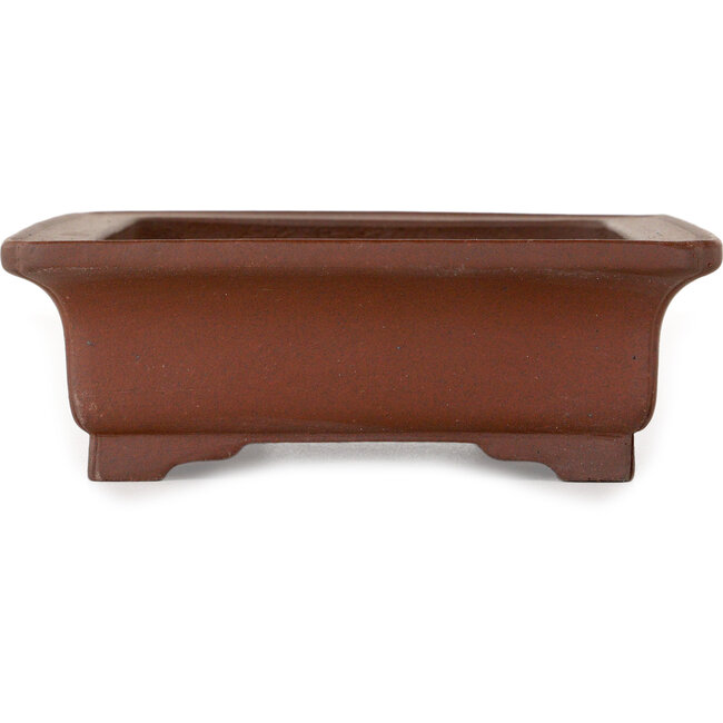 Pot à bonsaï rectangulaire non émaillé de Shibakatsu - 192 x 146 x 50 mm