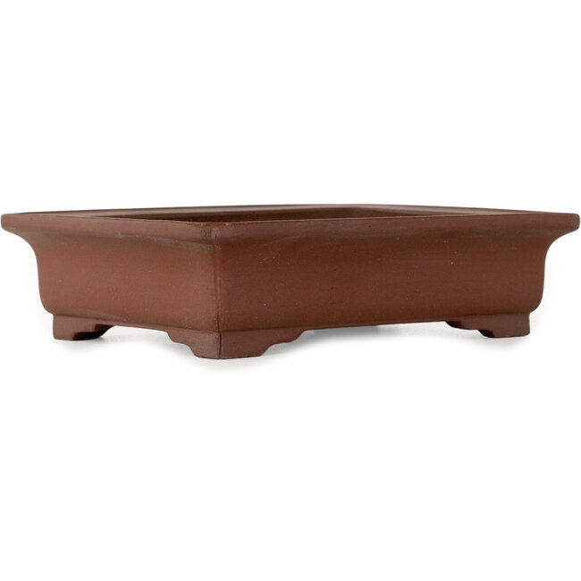 Pot à bonsaï rectangulaire non émaillé de Shibakatsu - 192 x 146 x 50 mm