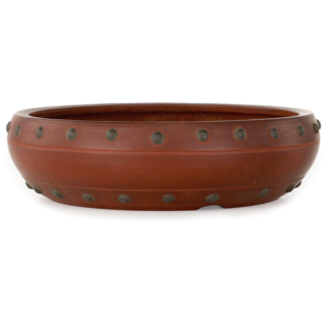 Maceta redonda sin esmaltar para bonsái de Bigei - 180 x 180 x 50 mm