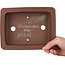 Pot à bonsaï rectangulaire non émaillé de Shibakatsu - 192 x 146 x 50 mm