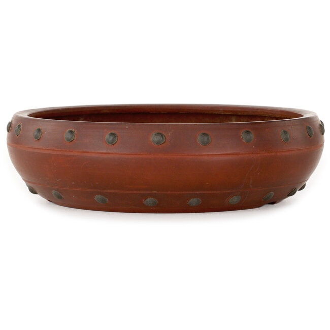 Round unglazed bonsai pot by Bigei - 180 x 180 x 50 mm