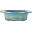 Pot à bonsaï ovale turquoise de Kakuzan - 432 x 365 x 98 mm