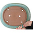 Oval turquoise bonsai pot by Kakuzan - 432 x 365 x 98 mm