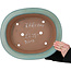 Oval turquoise bonsai pot by Kakuzan - 432 x 365 x 98 mm