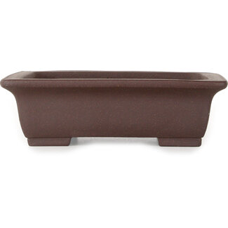  Yamaaki Maceta para bonsái rectangular sin esmaltar de 222 mm de Yamaaki Toshio (tercera generación), Tokoname, Japón