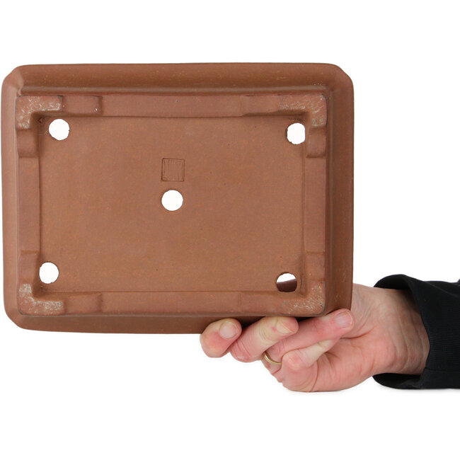 Maceta rectangular sin esmaltar para bonsái de Itayama - 225 x 175 x 70 mm