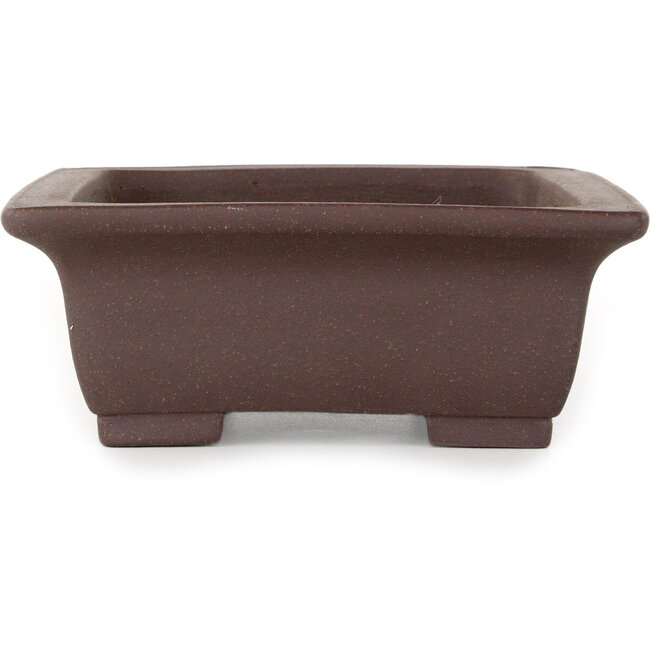Pot à bonsaï rectangulaire non émaillé de Yamaaki Toshio (troisième génération) - 222 x 175 x 67 mm