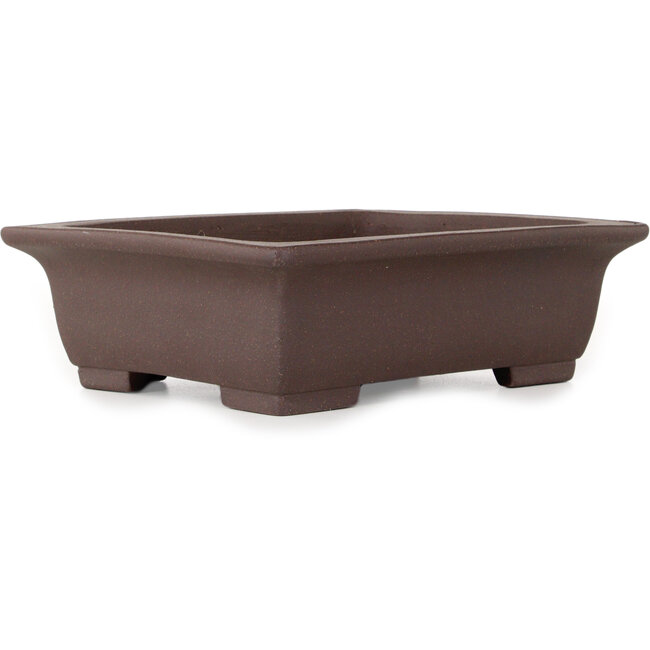 Vaso bonsai rettangolare non smaltato di Yamaaki Toshio (terza generazione) - 222 x 175 x 67 mm