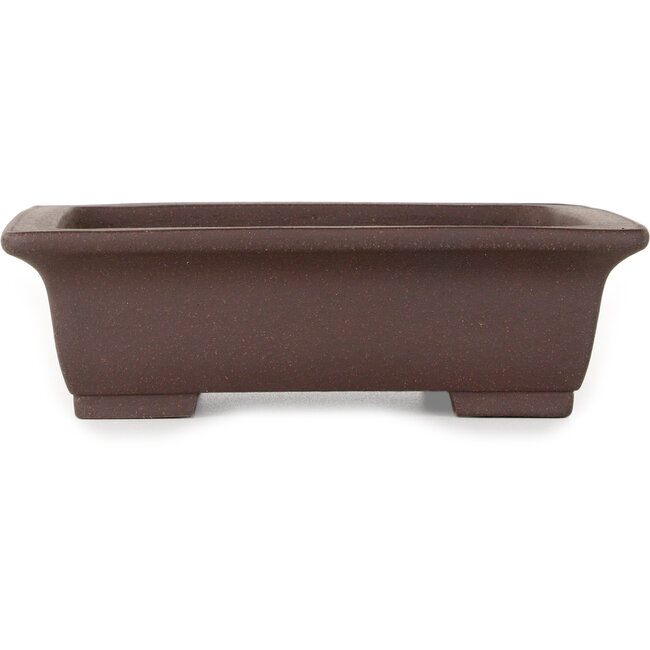 Pot à bonsaï rectangulaire non émaillé de Yamaaki Toshio (troisième génération) - 222 x 175 x 67 mm