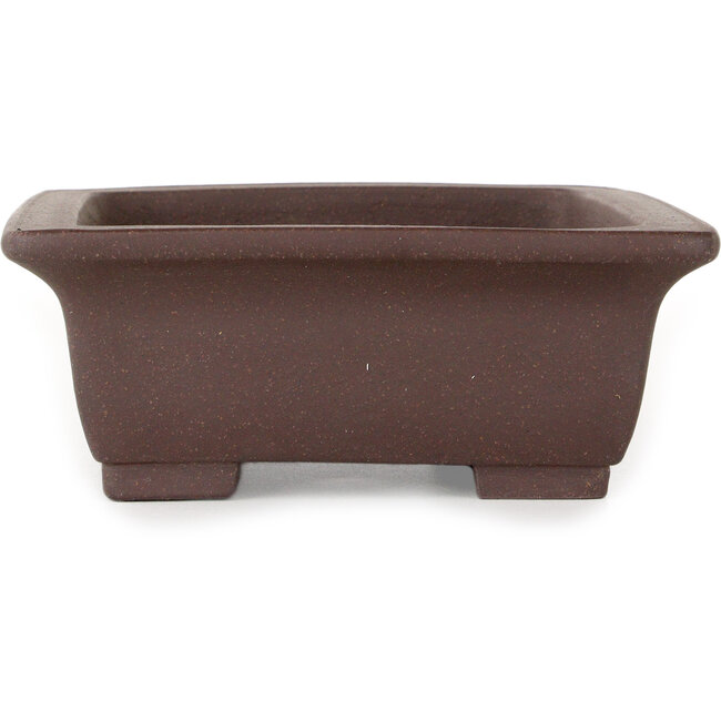 Rectangular unglazed bonsai pot by Yamaaki Toshio (third generation) - 222 x 175 x 67 mm