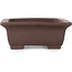 Rectangular unglazed bonsai pot by Yamaaki Toshio (third generation) - 222 x 175 x 67 mm