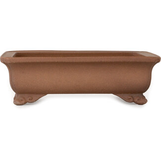 Izumiya - Zenigo (Matsushita Masuo) Maceta rectangular sin esmaltar para bonsái de 220 mm de Izumiya (Zenigo), Japón