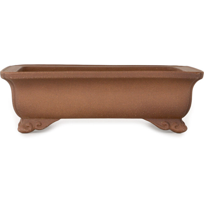 Maceta rectangular sin esmaltar para bonsái de Izumiya (Zenigo) - 220 x 167 x 67 mm