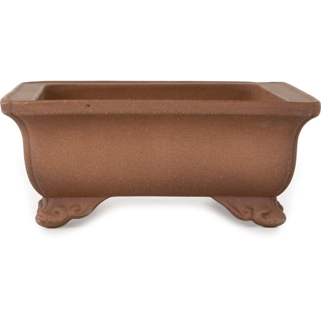 Pot à bonsaï rectangulaire non émaillé d'Izumiya (Zenigo) - 220 x 167 x 67 mm