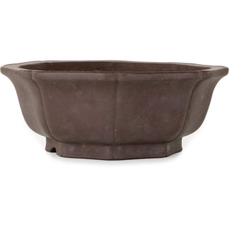  Yamaaki 245 mm lotus ongeglazuurde bonsaipot van Yamaaki Toshio (derde generatie), Tokoname, Japan